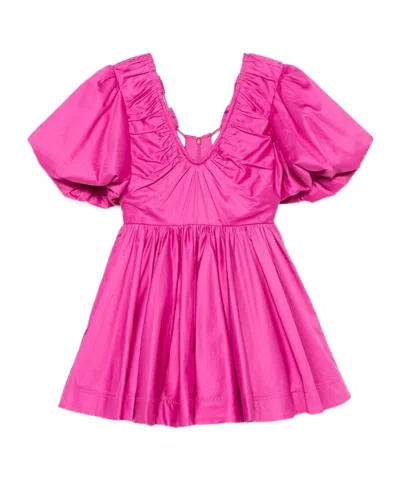 Aje V-neck Short Sleeve Dress In Pink