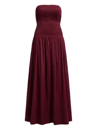 Aje Vacation Strapless Maxi Dress In Red