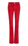 Aje Varleta Faux Suede Leather Pants In Red