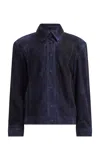 Aje Varleta Suede Leather Jacket In Blue