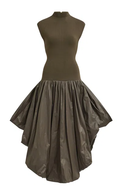 Aje Venetia Knitted Midi Dress - In Brown