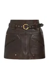 Aje Vexa Pocket-detailed Leather Mini Skirt In Brown