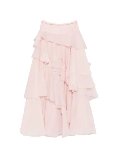 Aje Villa Ruffled Maxi Skirt In Pink