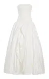 Aje Violette Bubble-hem Cotton Maxi Dress In White