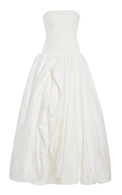 Aje Violette Bubble-hem Cotton Maxi Dress In White