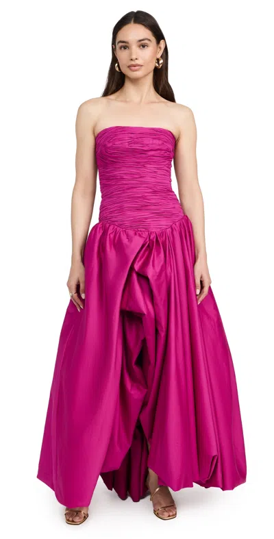 Aje Violette Strapless Bubble-hem Maxi Dress In Pink