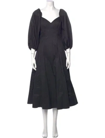 Pre-owned Aje V-neck Long Dress In Gray