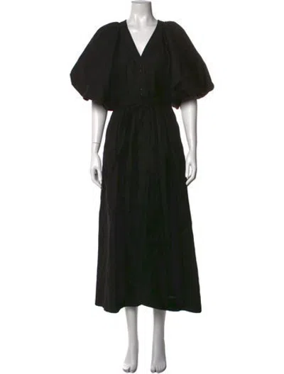 Pre-owned Aje V-neck Long Dress W/ Tags In Black