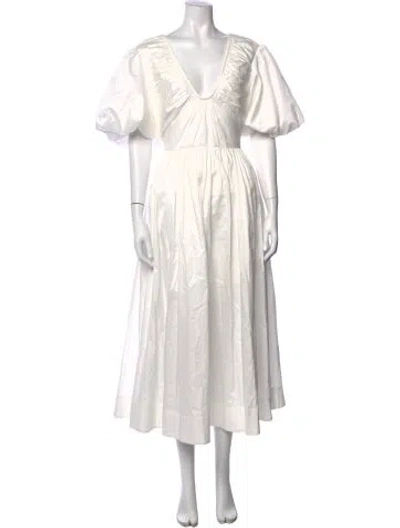 Pre-owned Aje V-neck Long Dress W/ Tags In White