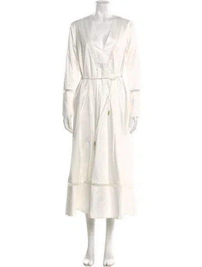 Pre-owned Aje V-neck Long Dress In White