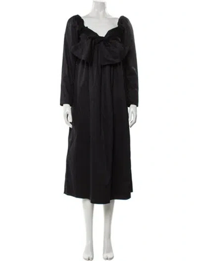 Pre-owned Aje V-neck Midi Length Dress In Blue