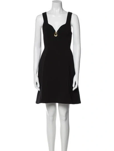 Pre-owned Aje V-neck Mini Dress In Black