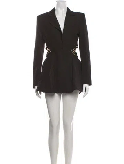 Pre-owned Aje V-neck Mini Dress In Black