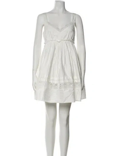 Pre-owned Aje V-neck Mini Dress In Neutral