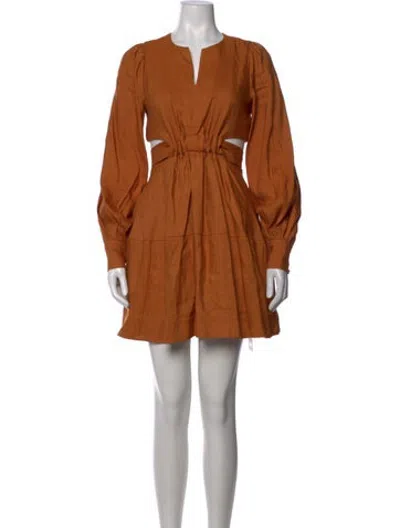 Pre-owned Aje V-neck Mini Dress In Orange