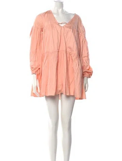 Pre-owned Aje V-neck Mini Dress In Pink