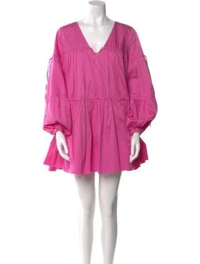 Pre-owned Aje V-neck Mini Dress In Pink