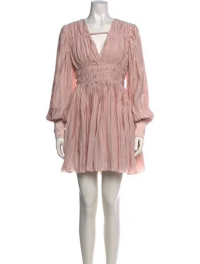 Pre-owned Aje V-neck Mini Dress In Pink