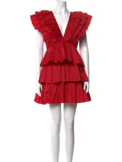 Pre-owned Aje V-neck Mini Dress In Pink