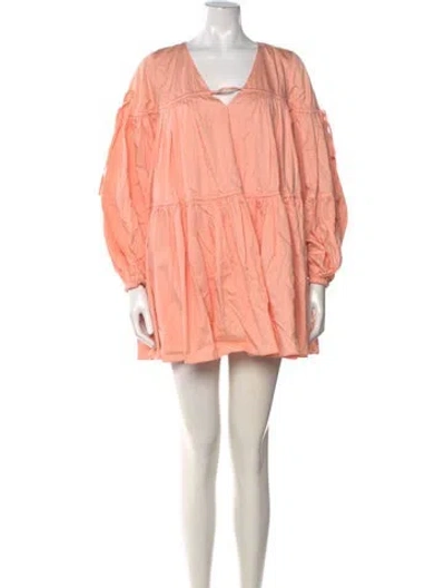 Pre-owned Aje V-neck Mini Dress In Pink