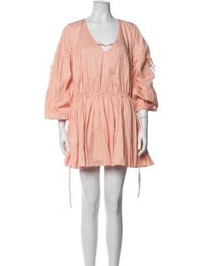Pre-owned Aje V-neck Mini Dress In Pink