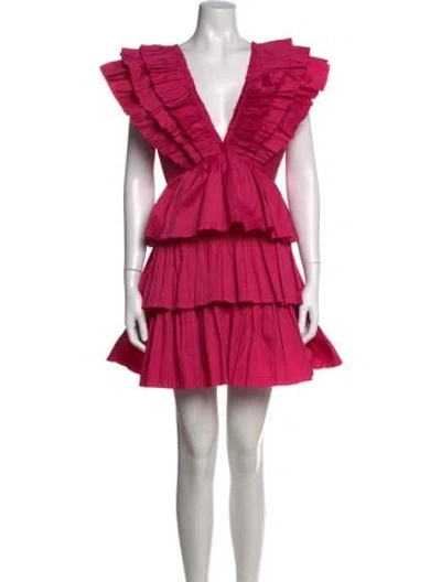 Pre-owned Aje V-neck Mini Dress In Pink