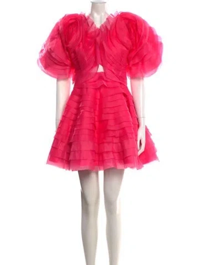 Pre-owned Aje V-neck Mini Dress In Pink