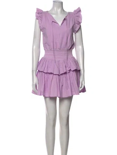 Pre-owned Aje V-neck Mini Dress In Purple