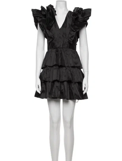 Pre-owned Aje V-neck Mini Dress W/ Tags In Black