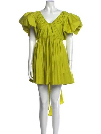 Pre-owned Aje V-neck Mini Dress W/ Tags In Green