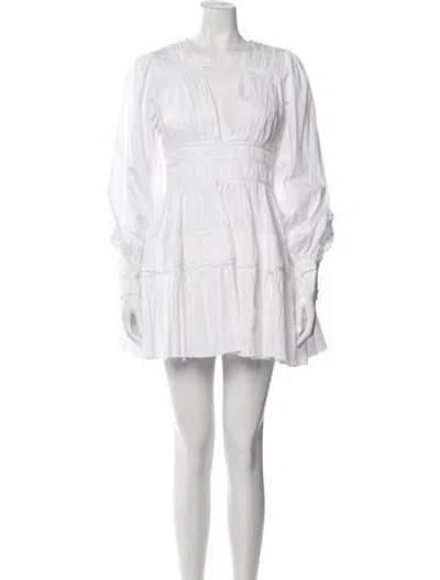 Pre-owned Aje V-neck Mini Dress In White