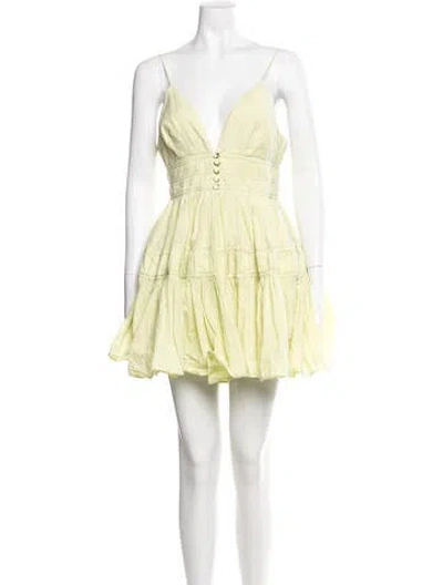 Pre-owned Aje V-neck Mini Dress In White