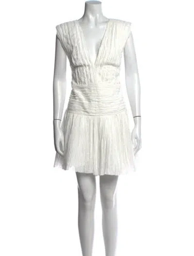 Pre-owned Aje V-neck Mini Dress In White