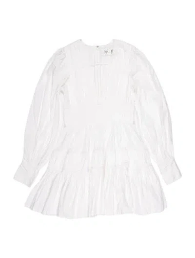 Pre-owned Aje V-neck Mini Dress In White