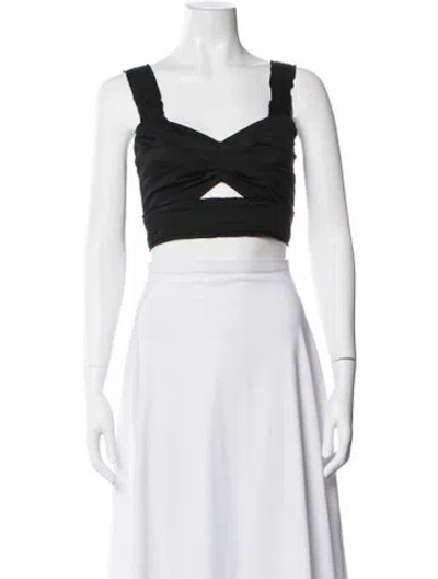 Pre-owned Aje V-neck Sleeveless Crop Top In White
