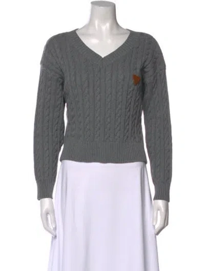 Pre-owned Aje V-neck Sweater In Gray