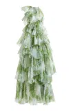 Aje Westlyn Pleated Organza Gown In Green