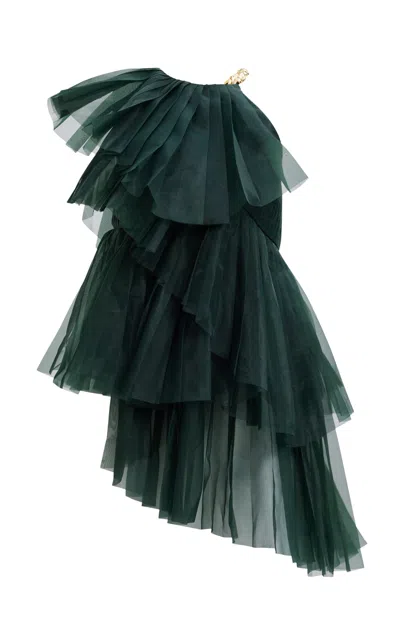 Aje Westlyn Pleated Top In Green