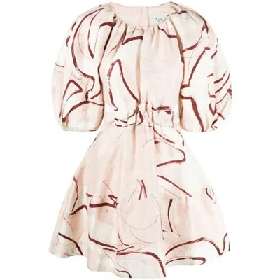 Aje Psychedelia Printed Cut-out Mini Dress In Pink