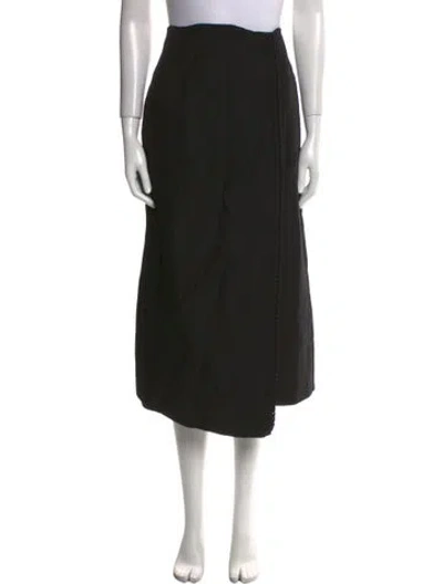 Pre-owned Aje Whipstitch Trim Midi Length Skirt In Black