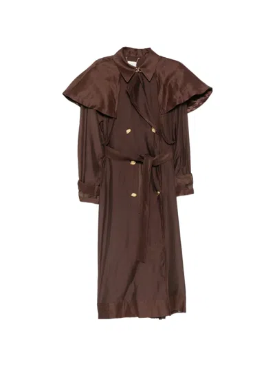 Aje Whisper Trench Coat In Brown