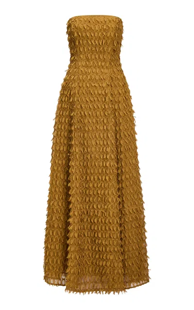 Aje Willow Strapless Gown In Brown