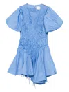 Aje Wisteria Puff-sleeve Mini Dress In Blue