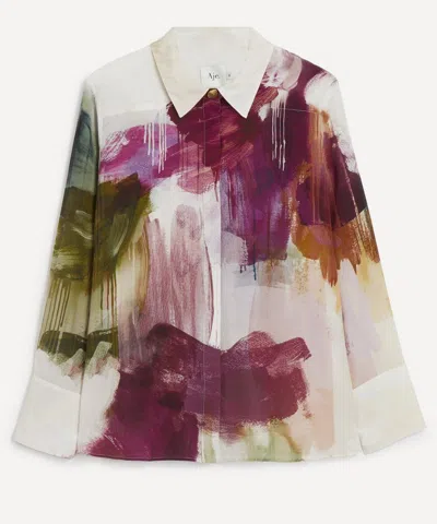 AJE AJE WOMEN'S ATOMIC IMPRESSIONIST SILK SHIRT