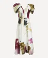 Aje Bisou Printed Woven Midi Dress In White