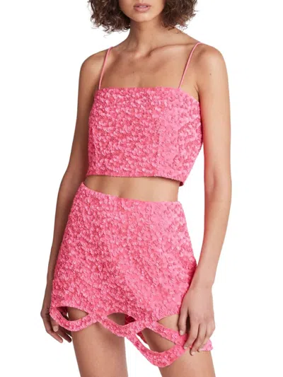 Aje Women's Evelyn Sequin Top In Rouge Pink