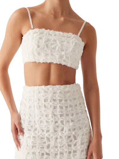 Aje Women's Quintette Textured Bralette Top In Ivory