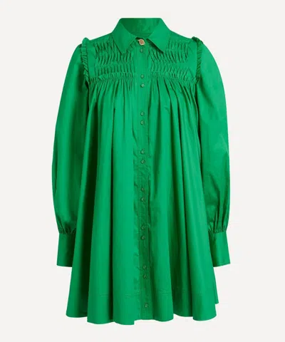 Aje Tidal Tucked Smock Mini-dress In Green | ModeSens