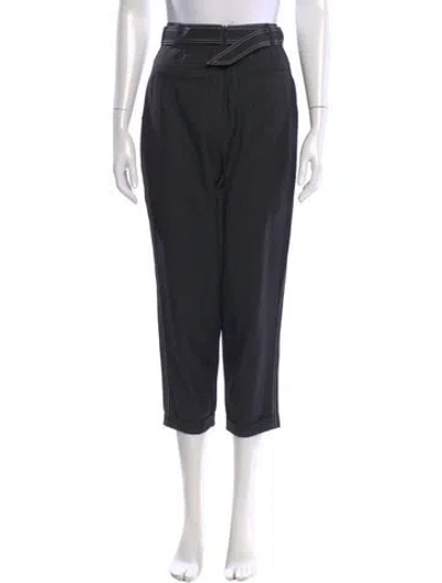 Pre-owned Aje Wool Straight Leg Pants In Black
