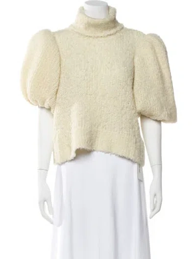 Pre-owned Aje Wool Turtleneck Sweater In Neutral